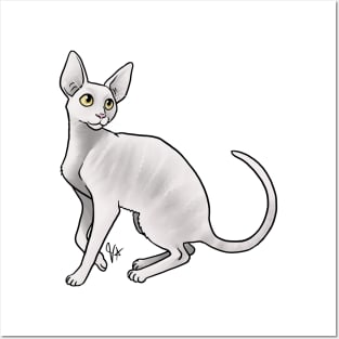 Cat - Cornish Rex - White Posters and Art